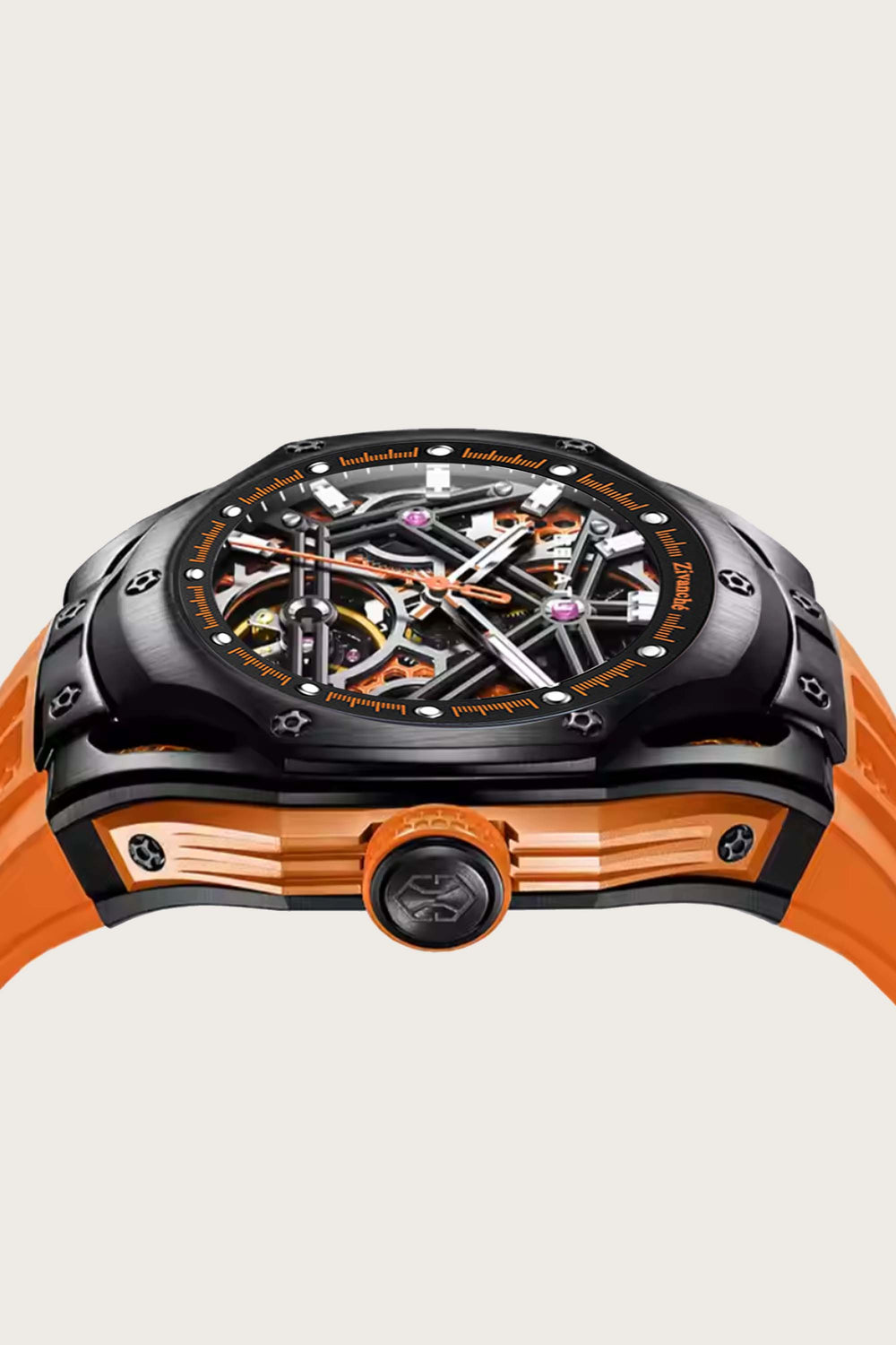 Optimous | Orange Fully Automatic Multi-function Watch - (39936958)