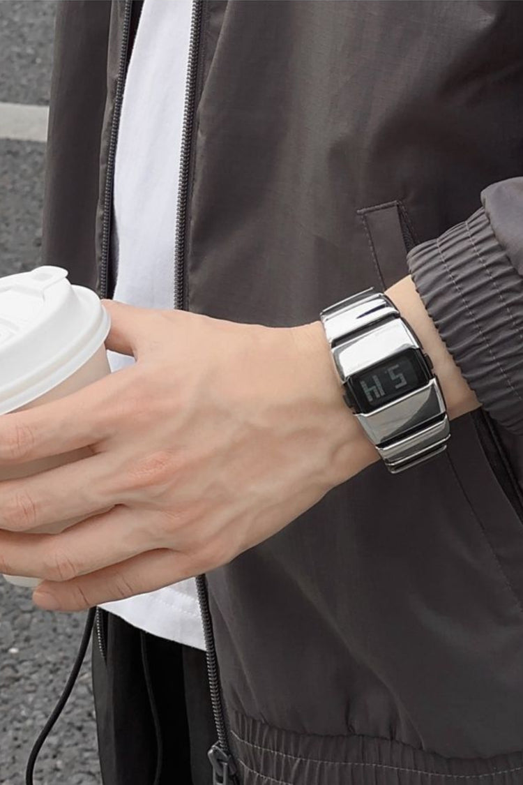 Turbo | Black Silver Digital Watch