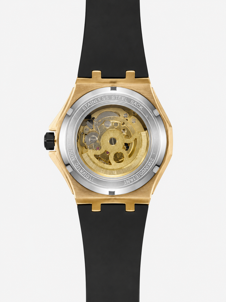 Aurum Apex Black Rose Gold Automatic Watch (45530675)