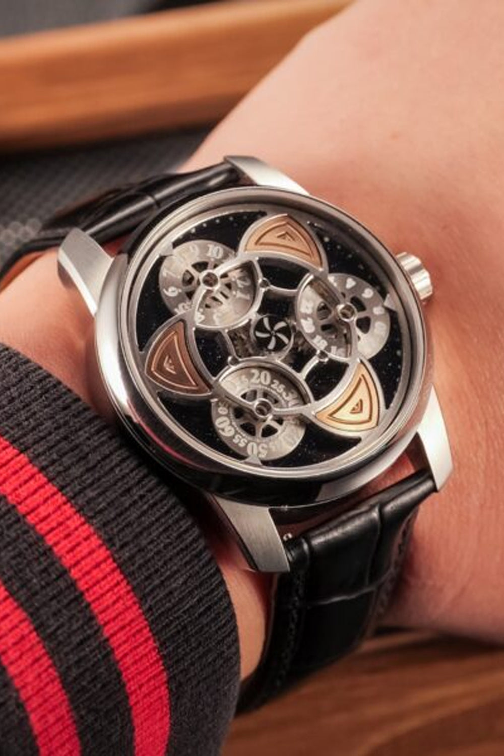 Orbital Chronos | Black Silver Mechanical Watch
