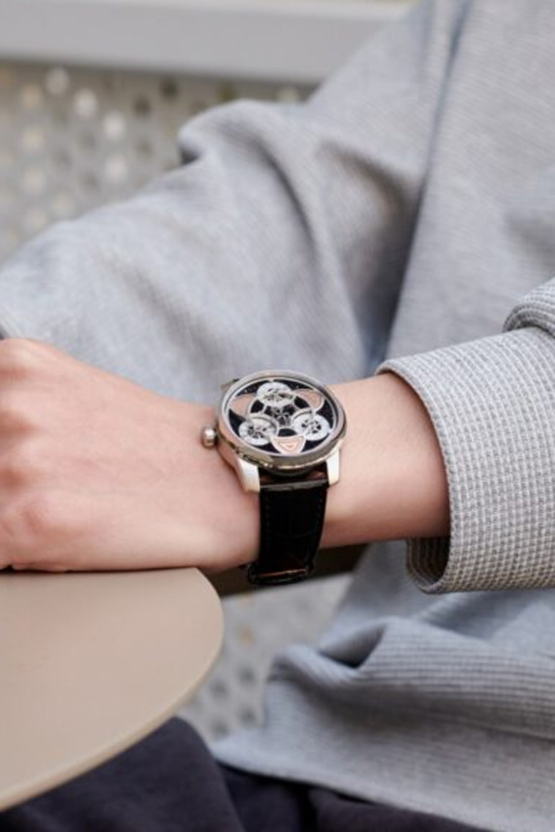 Orbital Chronos | Black Silver Mechanical Watch