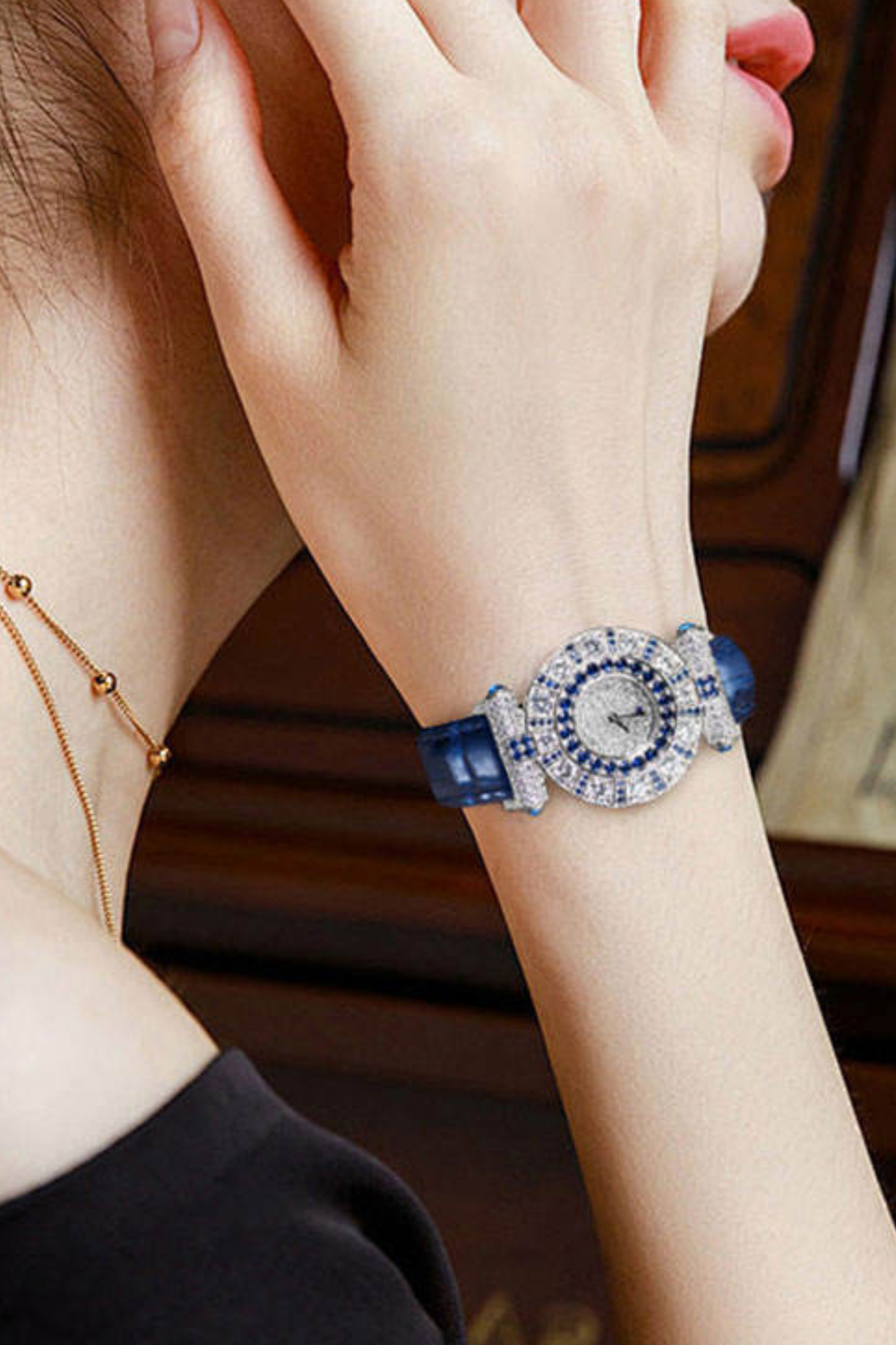 Zivanche Royal Sapphire Halo Diamond Watch