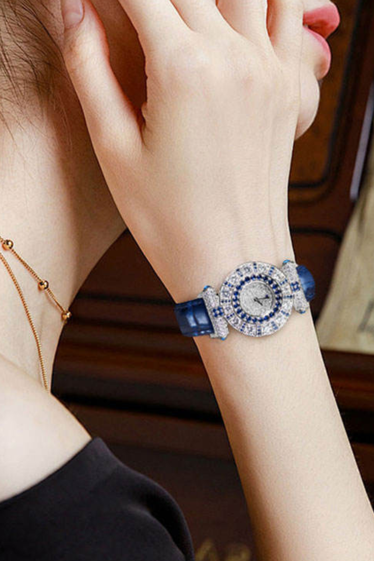 Zivanche Royal Sapphire Halo Diamond Watch