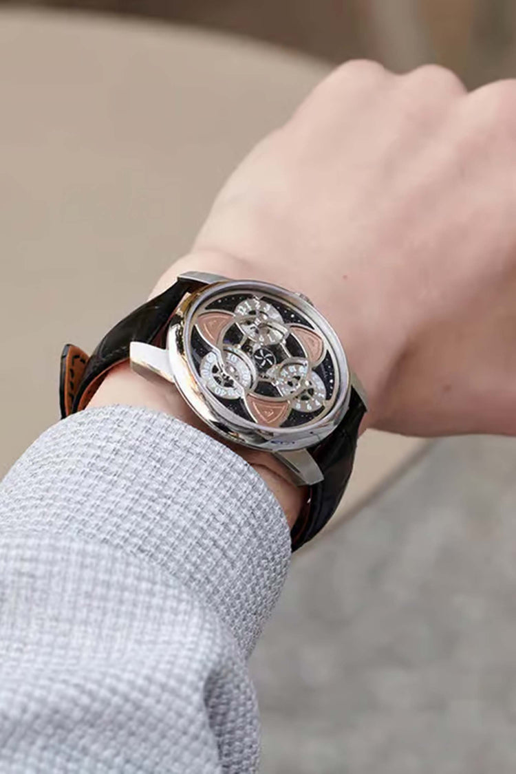 Orbital Chronos | Black Silver Mechanical Watch