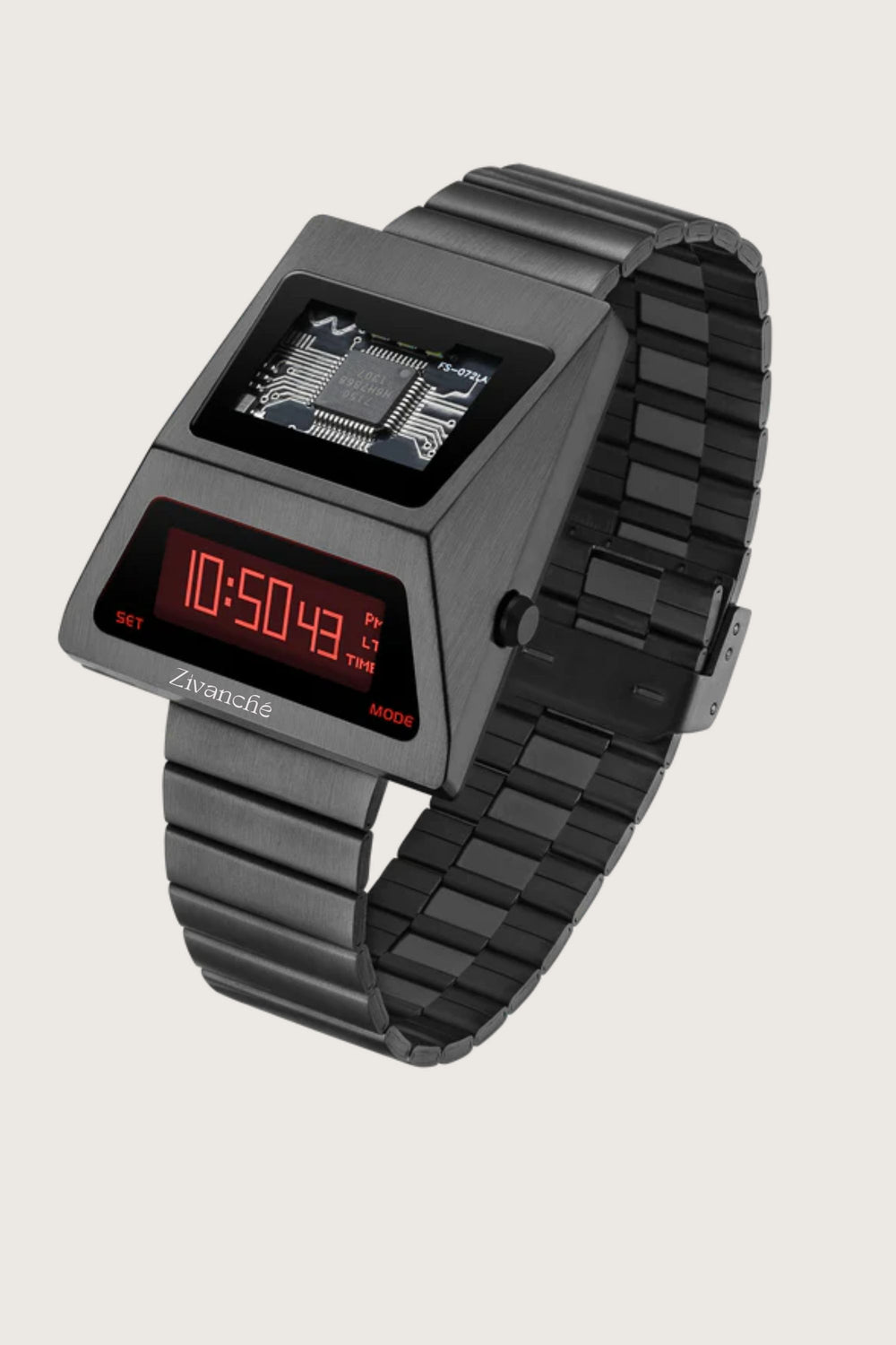 Cyber Watch | Metallic Grey Red Digital Watch (ZIVRECYMTGYDIG0065)