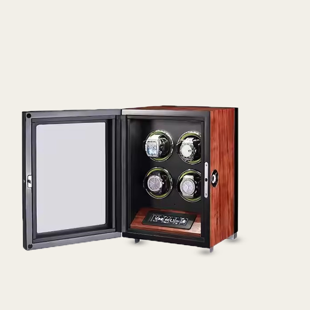 ZIVANCHE Luxury Wooden Watch Winder With LCD Touch Screen - 4 Epitopes