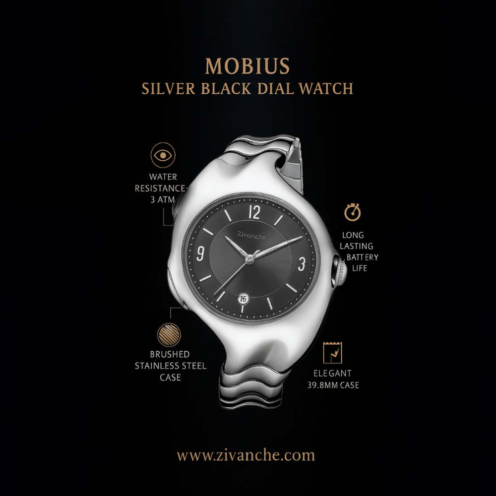 Mobius | Silver Black Dial Automatic Watch