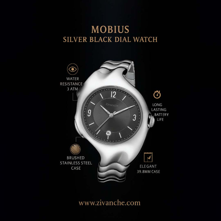 Mobius | Silver Black Dial Automatic Watch