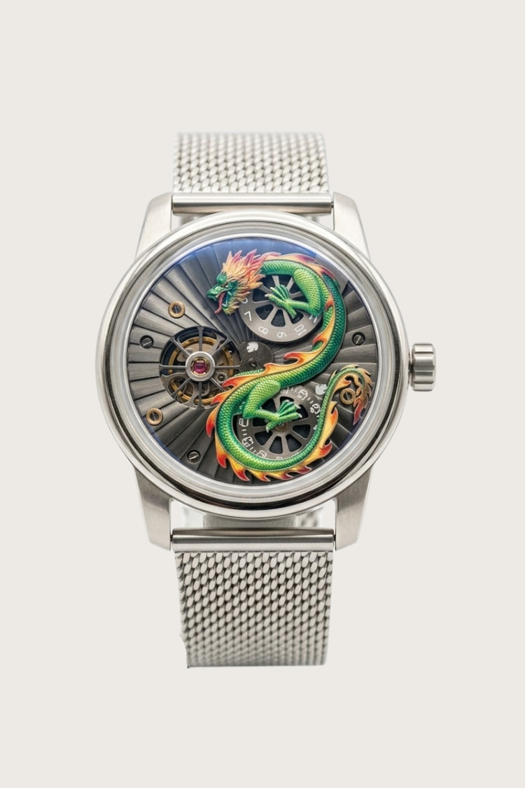 Zivanche Imperial Dragon Mesh Strap Watch