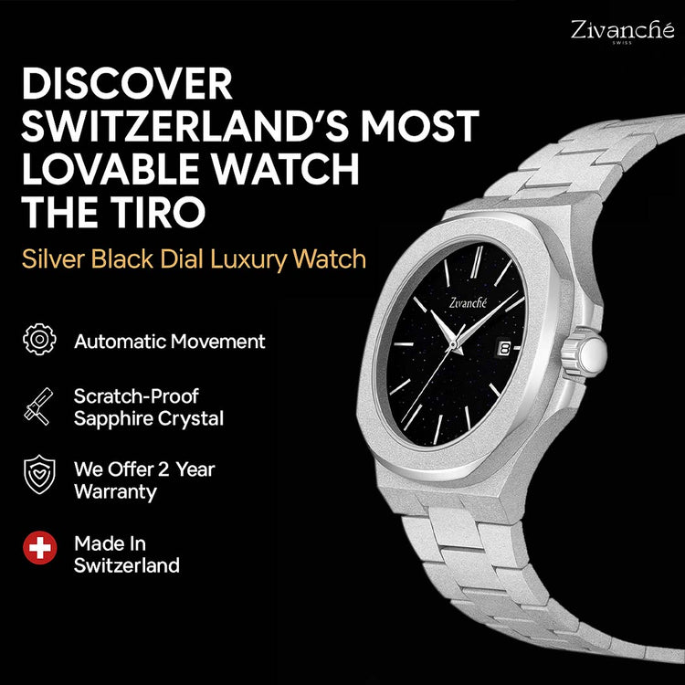 Tiro | Silver Black Dial Luxury  Watch - (39907738)