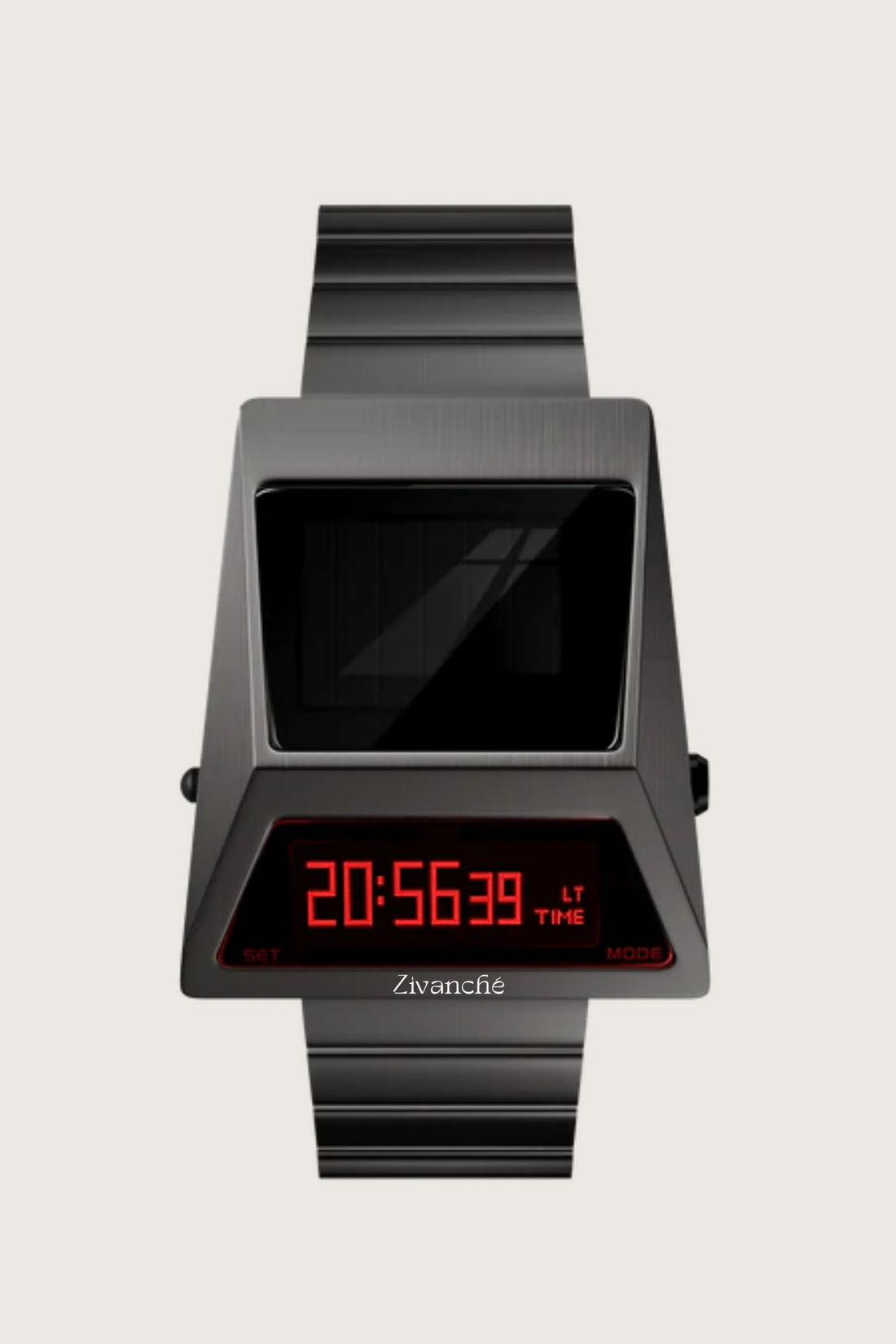Moon Rover | Grey Metallic Red Digital watch