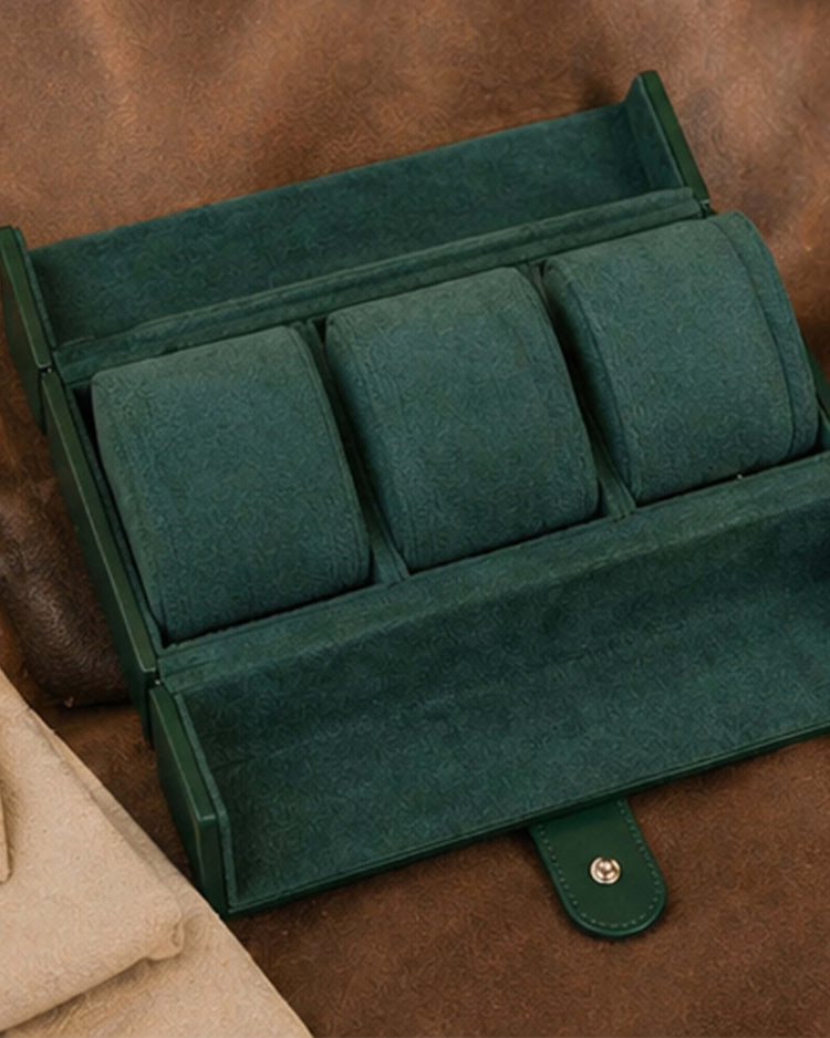 Zivanche Trivio 3-Slot Watch Green Roll Case