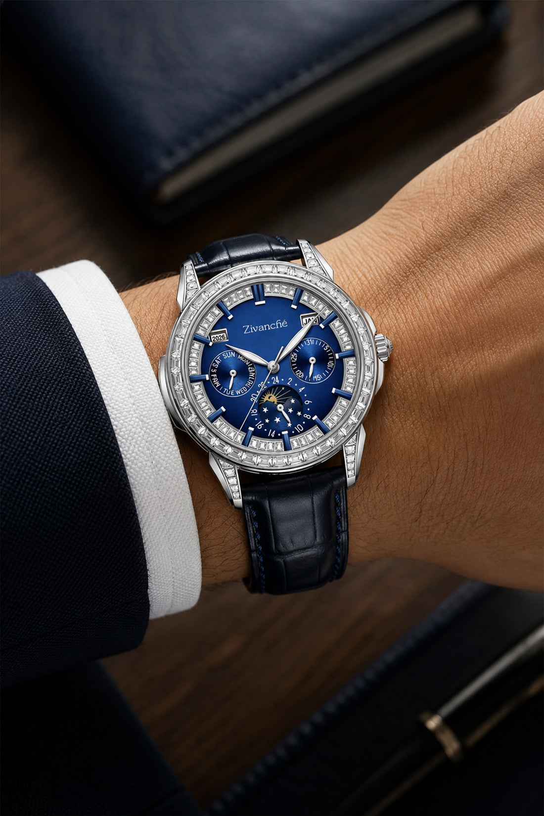 Astronaut Orbital Precision | Celestial Blue Dial Fully Automatic Watch Infinite Universe Series |A Mclaro Edition Watch (ZIVROAOPBLU0139)