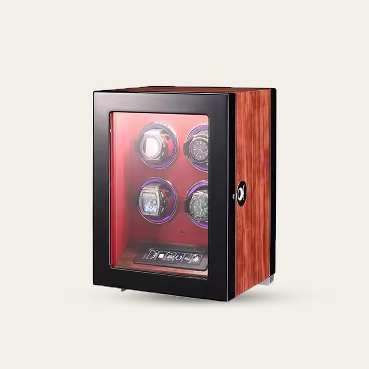 ZIVANCHE Luxury Wooden Watch Winder With LCD Touch Screen - 4 Epitopes