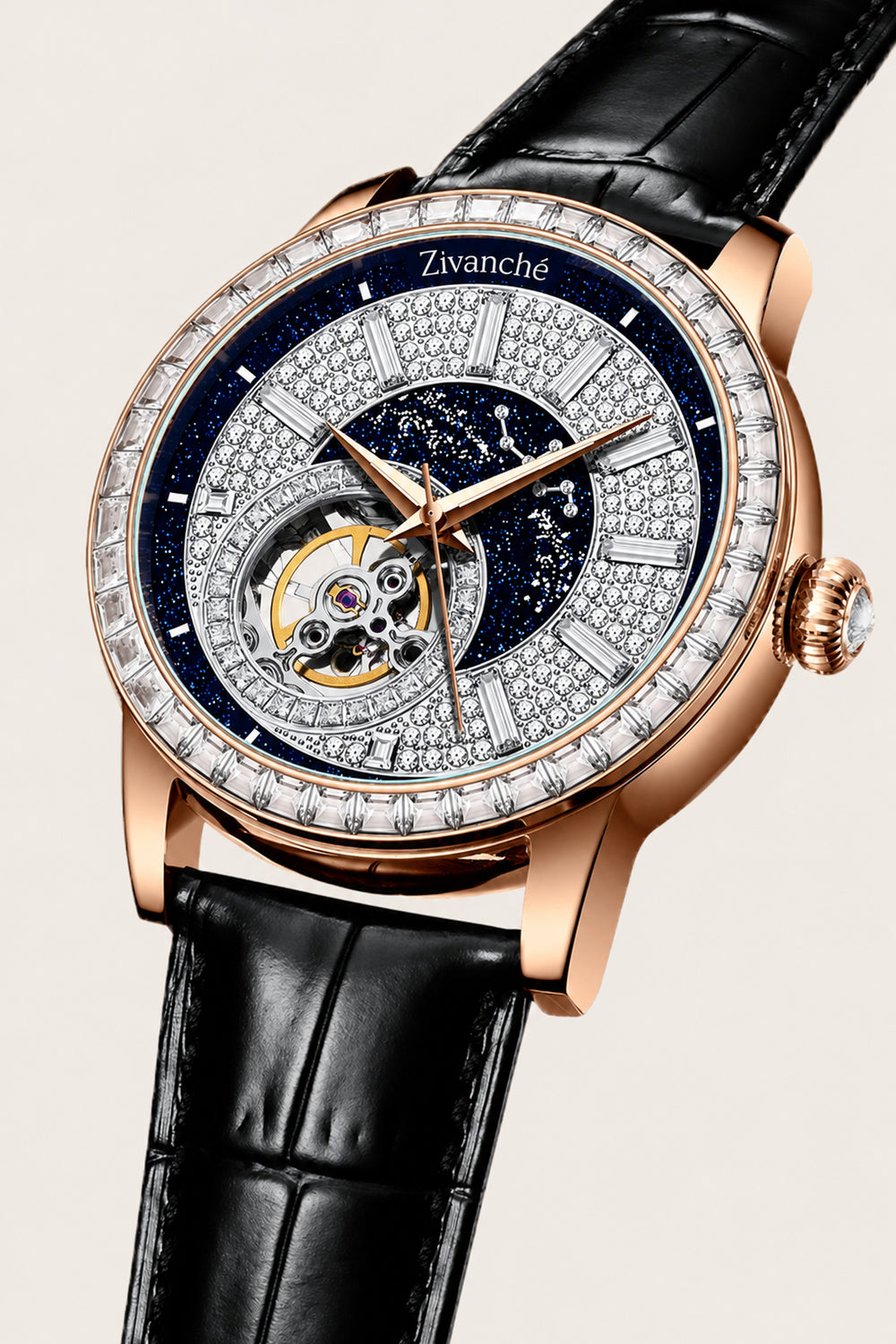 The Eye Of Power | Black Golden Automatic Watch | - (ZIVROEOPGLDBLK0019)
