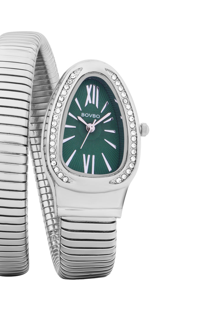 Silver Green Serpenti Watch