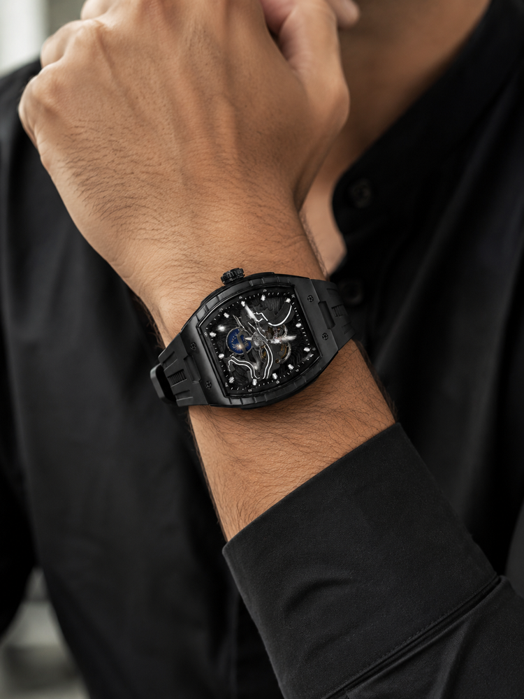 Crimson Orbit Black Automatic Watch (44658702)