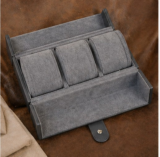 Zivanche Trivio 3-Slot Watch Black Roll Case