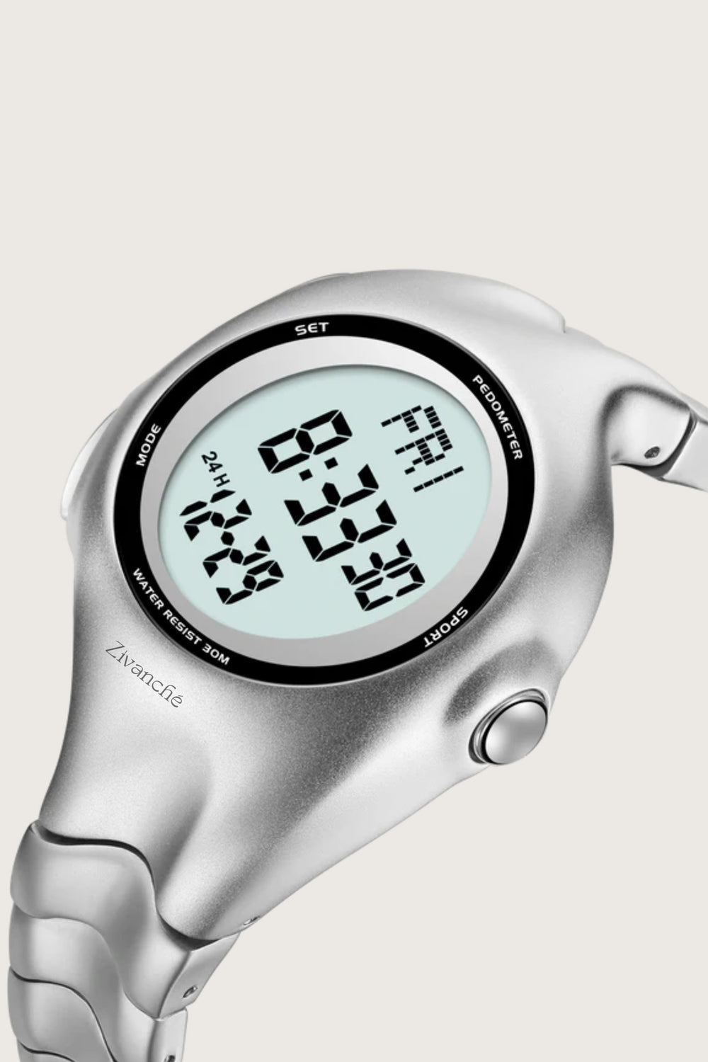 Terminator | Silver White Digital Watch