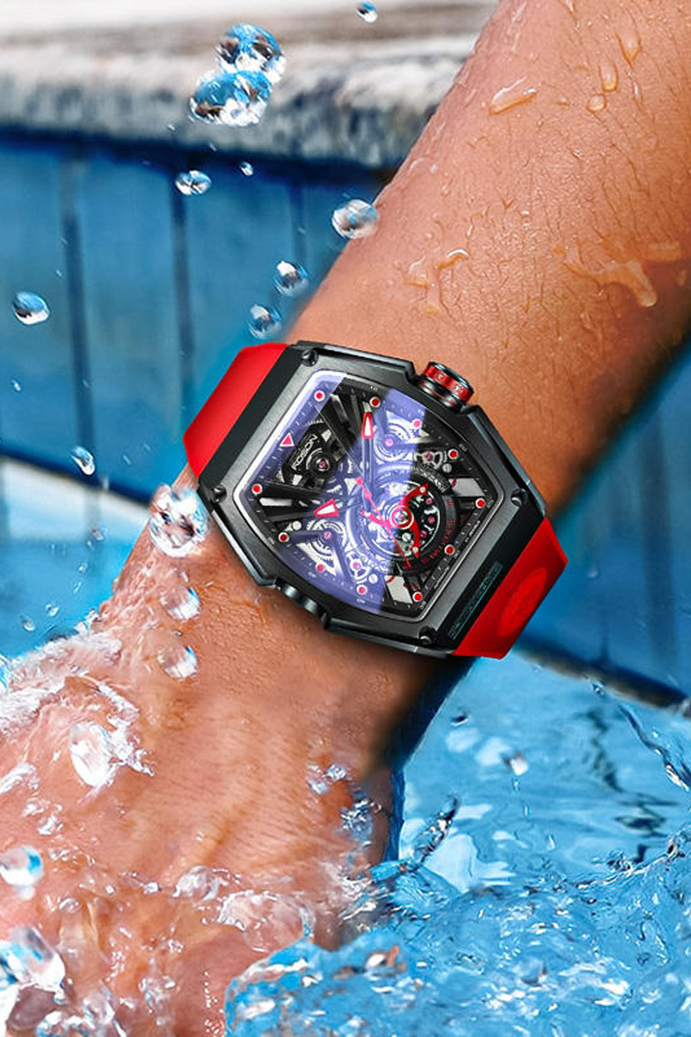 Zivanche Swiss | ROSDN Red Black Automatic Mechanical Watch