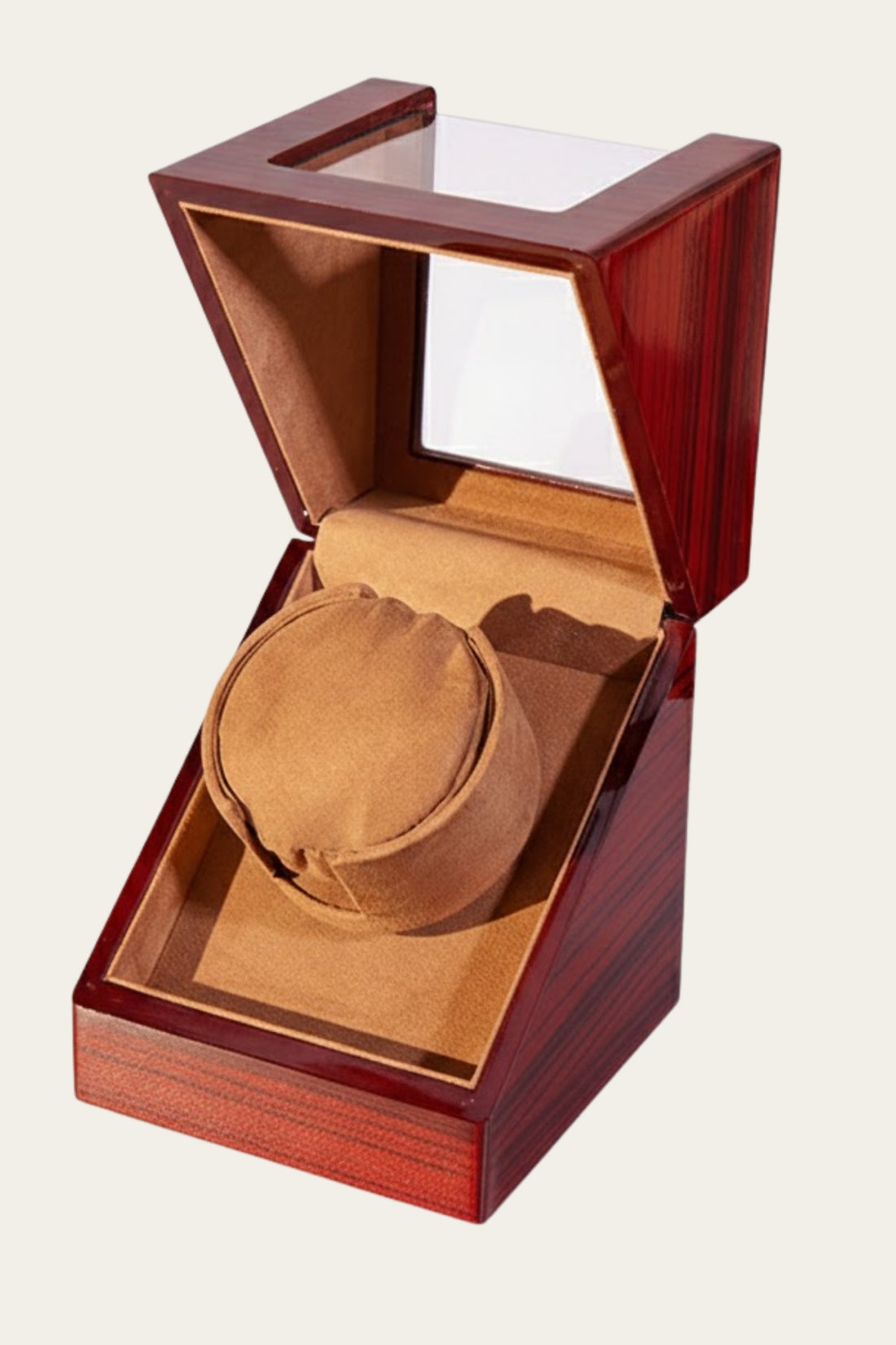 Sunset Mahogany| Single Watch Winder with Transparent Display