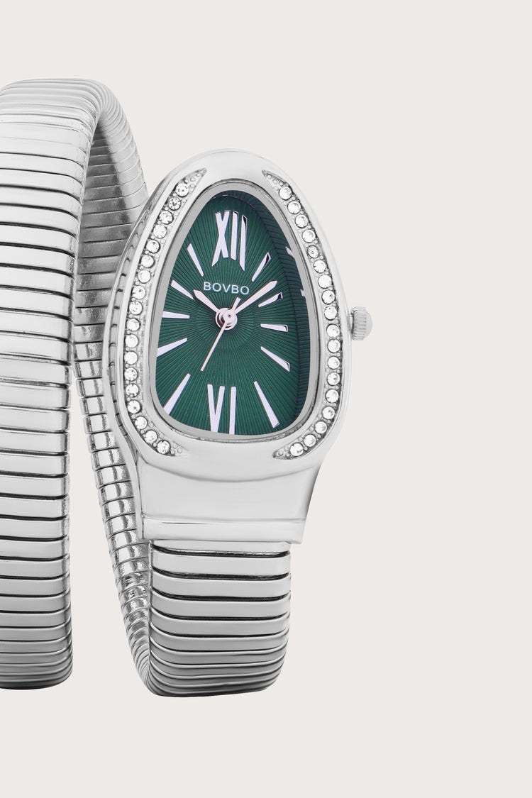 Le Serpent  | Silver Green Serpenti Watch | A Bovbo Edition Watch - (40765612)