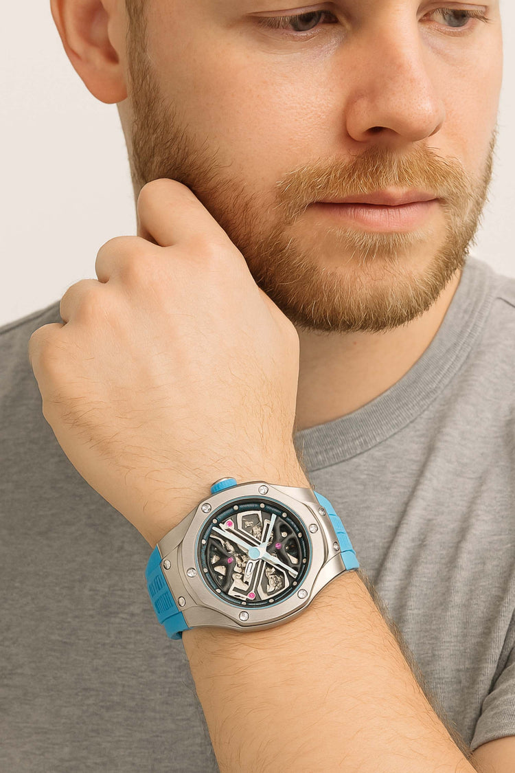Optimous | Blue Fully Automatic Multi-function Watch - (39936952)