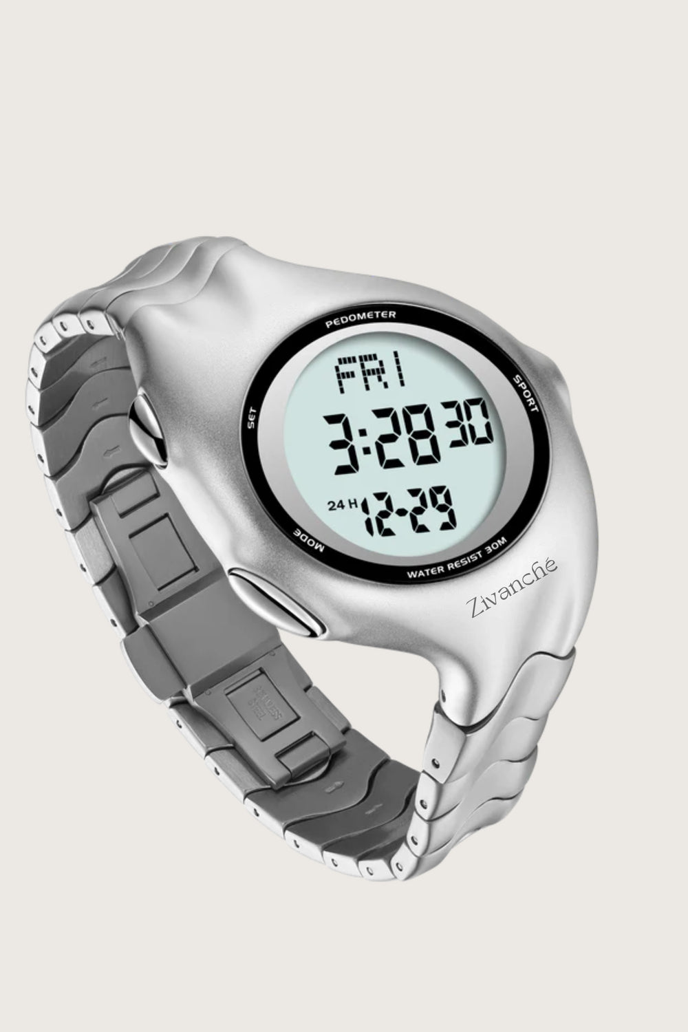 Terminator | Silver White Digital Watch