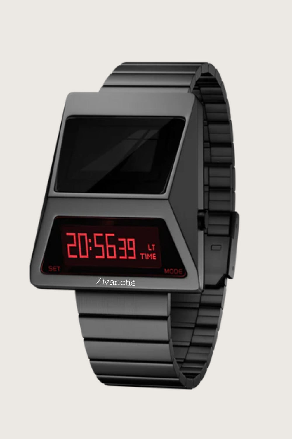 Moon Rover | Grey Metallic Red Digital watch