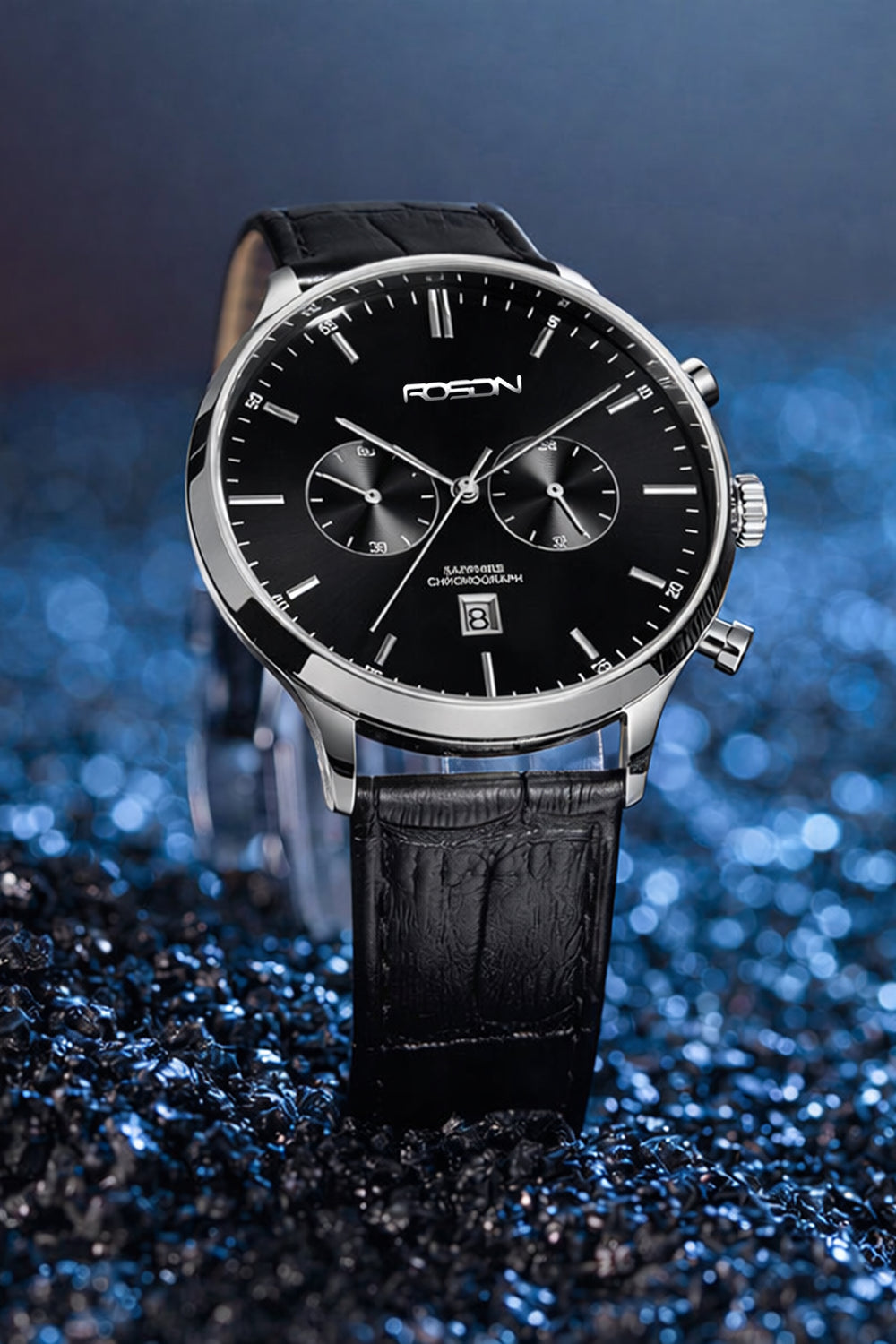 Shadow Luxe | Rosdn Black Silver Mechanical Watch