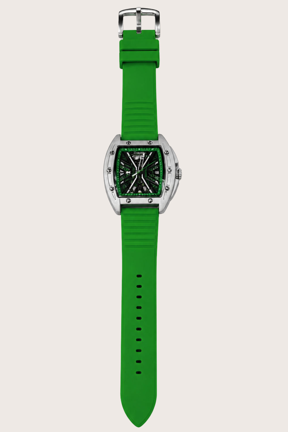 Hypervolt Silver Green Automatic Watch (44874877)