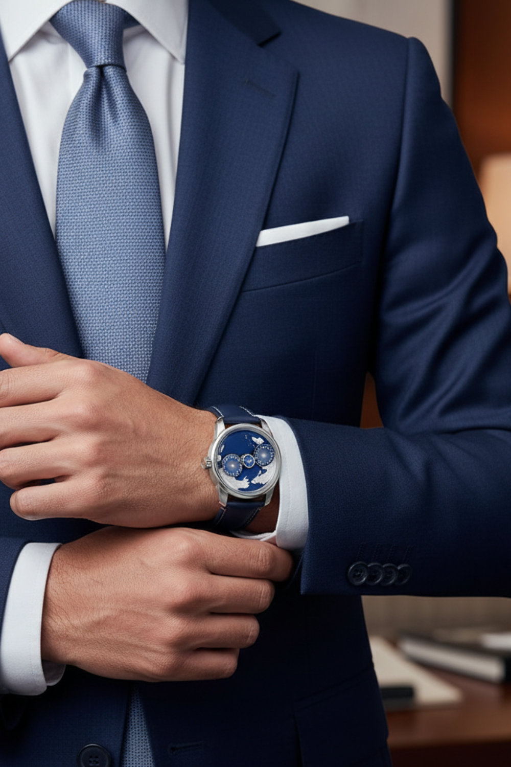 Geo Sphere Blue Automatic Mechanical | Compass Edition