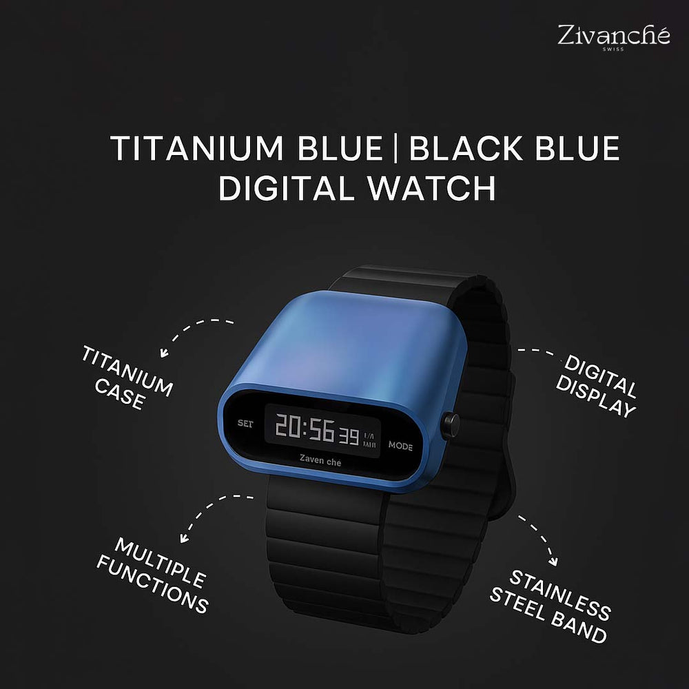 Titanium Blue | Black Blue Digital Watch