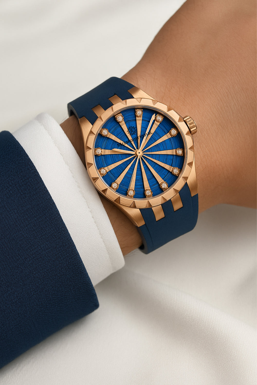 Twelve Knights | Blue Rose Gold Automatic Watch | A Mclaro Edition Watch (43014177)