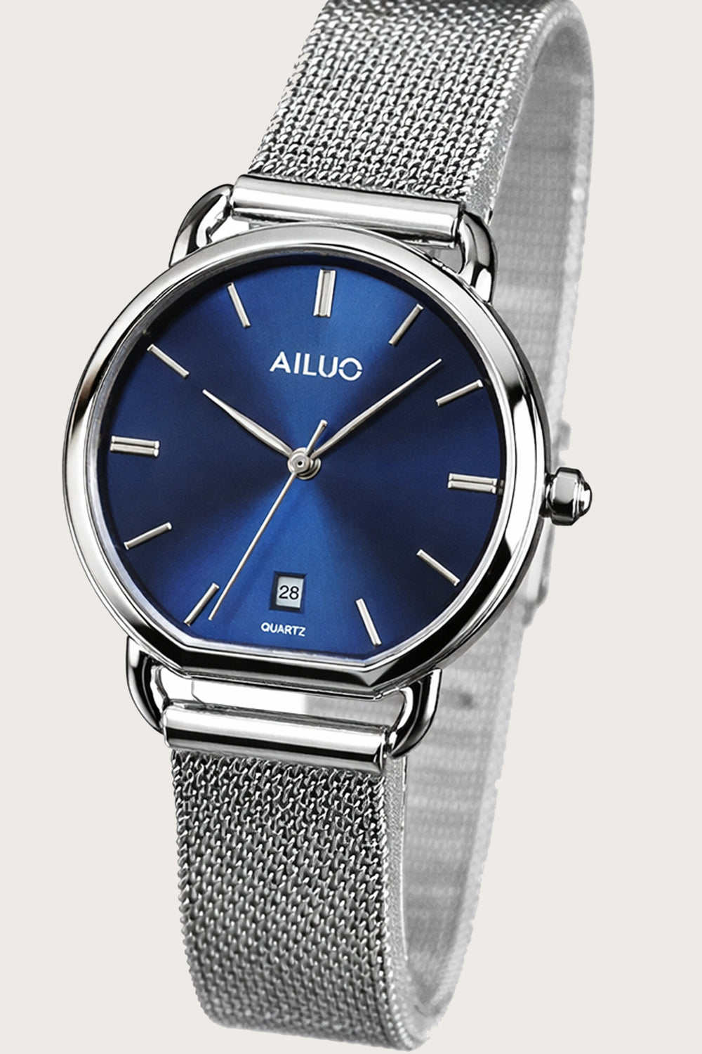 Midnight Steel | Ailuo Silver Blue Mechanical Automatic Watch