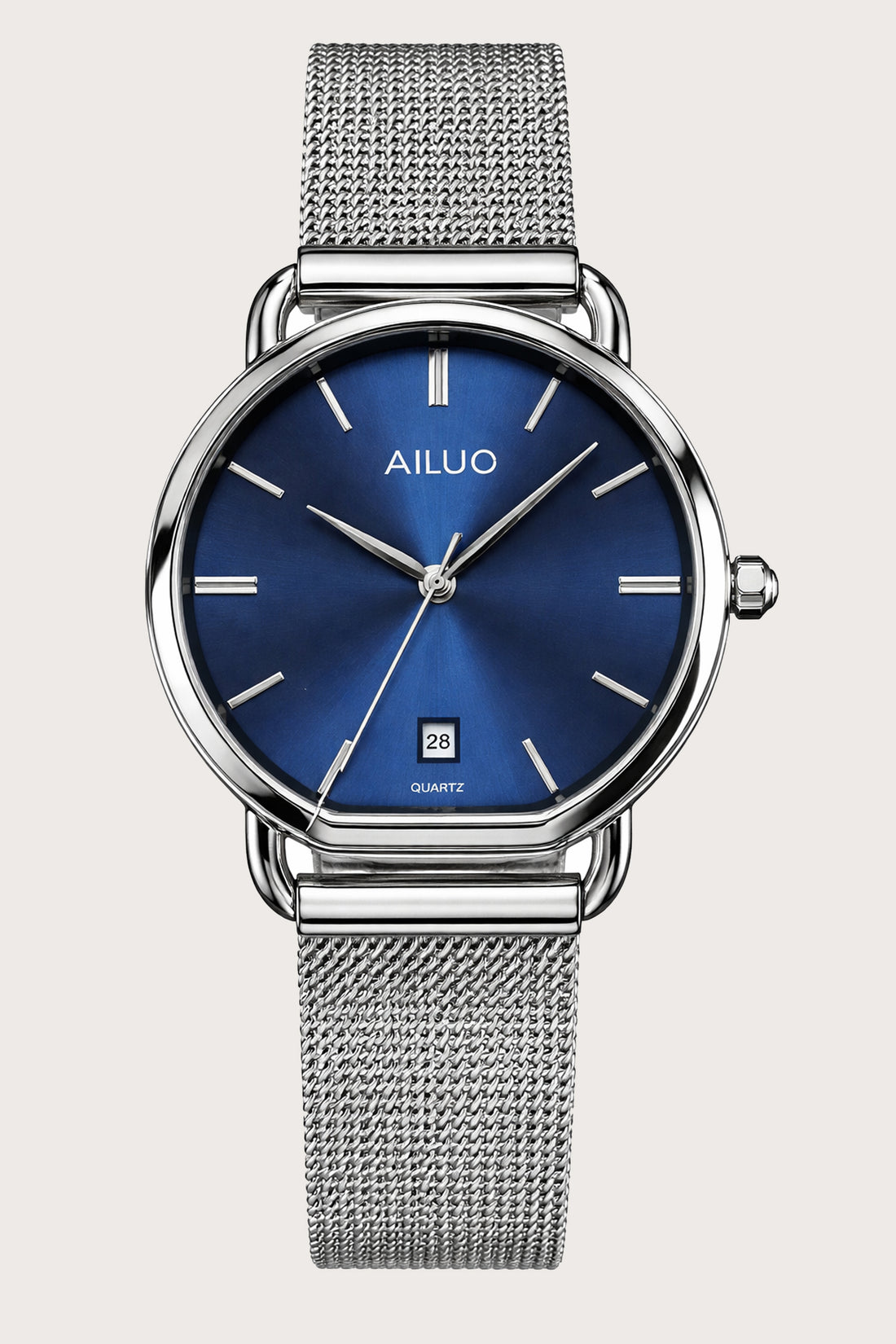 Midnight Steel | Ailuo Silver Blue Mechanical Automatic Watch