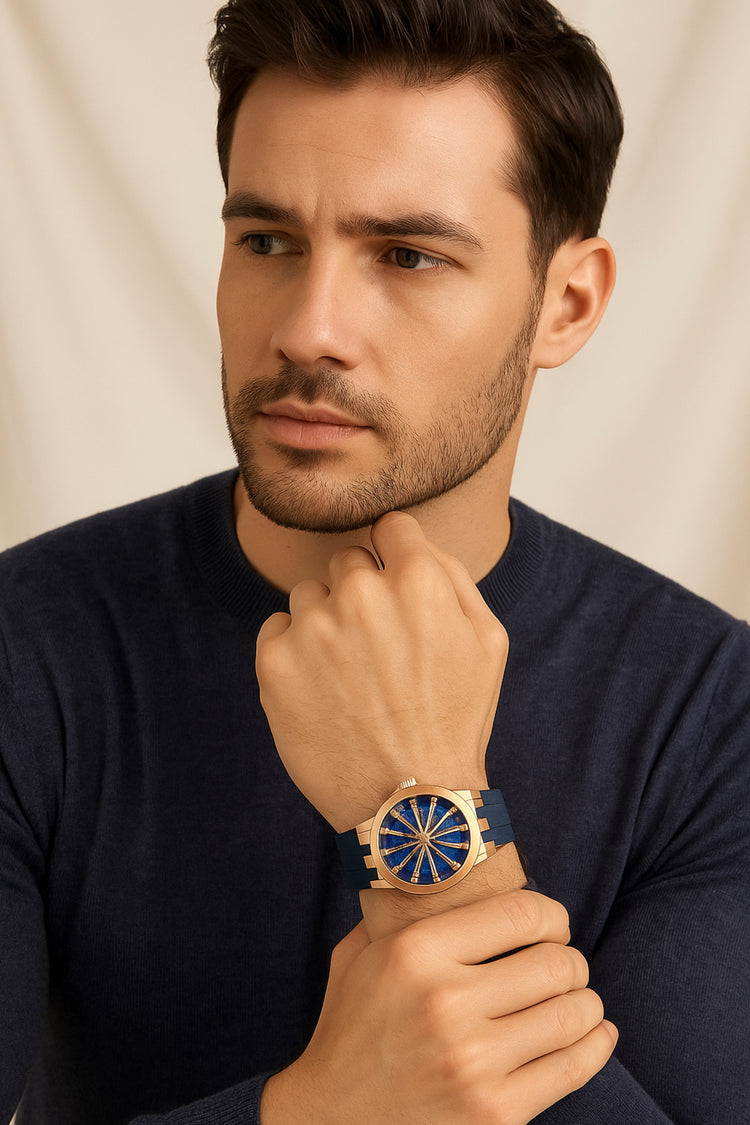 Twelve Knights | Blue Rose Gold Automatic Watch | A Mclaro Edition Watch (43014177)