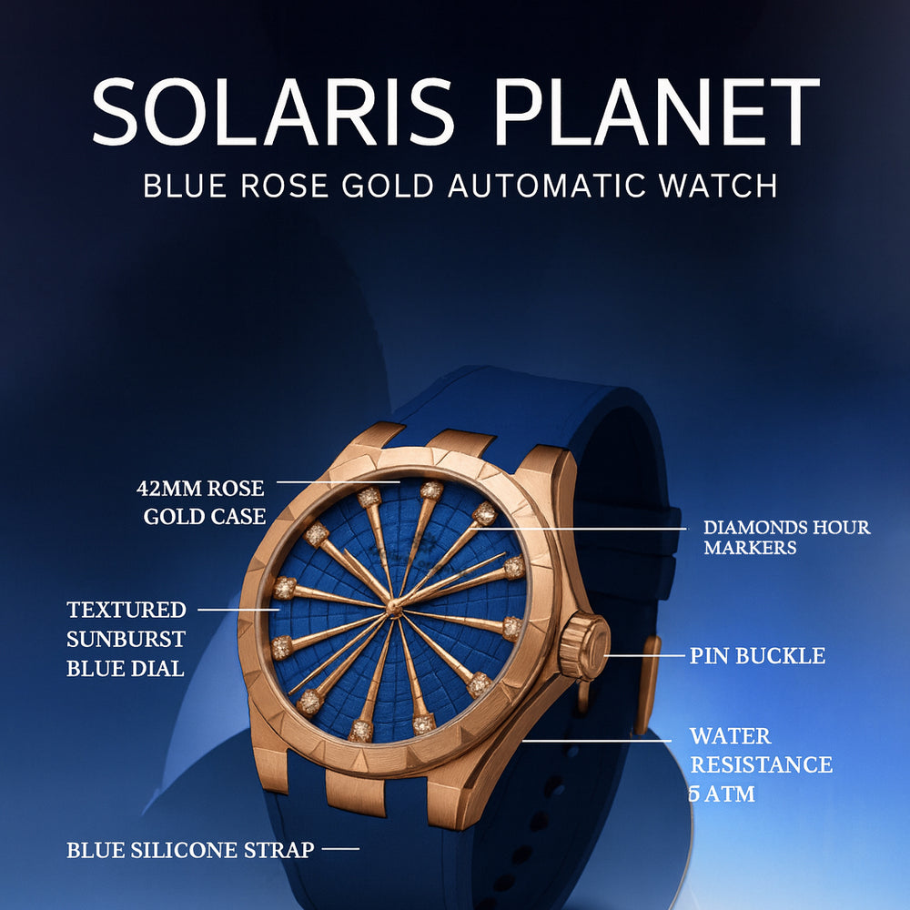 Twelve Knights | Blue Rose Gold Automatic Watch | A Mclaro Edition Watch (43014177)