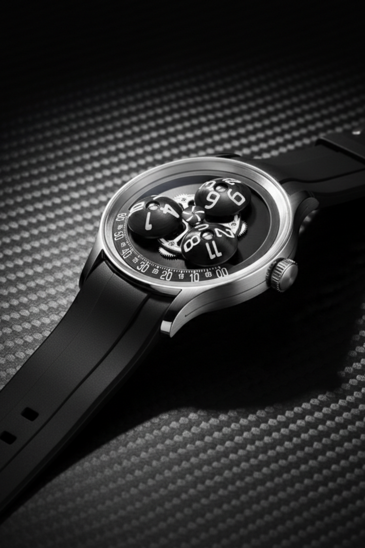 Trisphere Orbit | Black Mechanical Sculpture Edition Watch