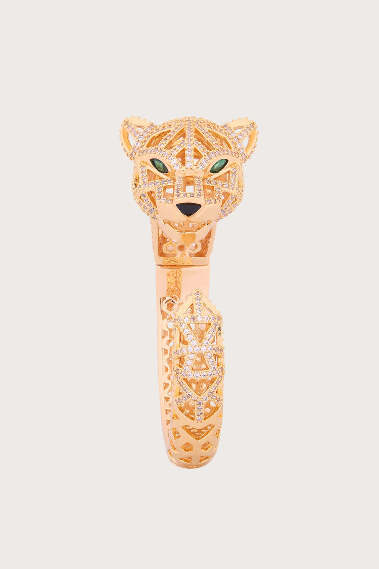 Shimmering Roar | Golden Leopard Diamond Bracelet