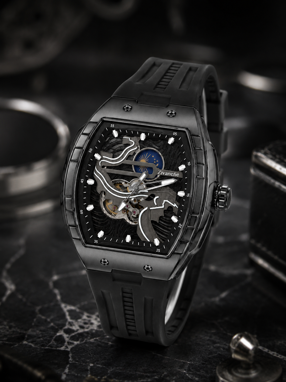 Crimson Orbit Black Automatic Watch (44658702)