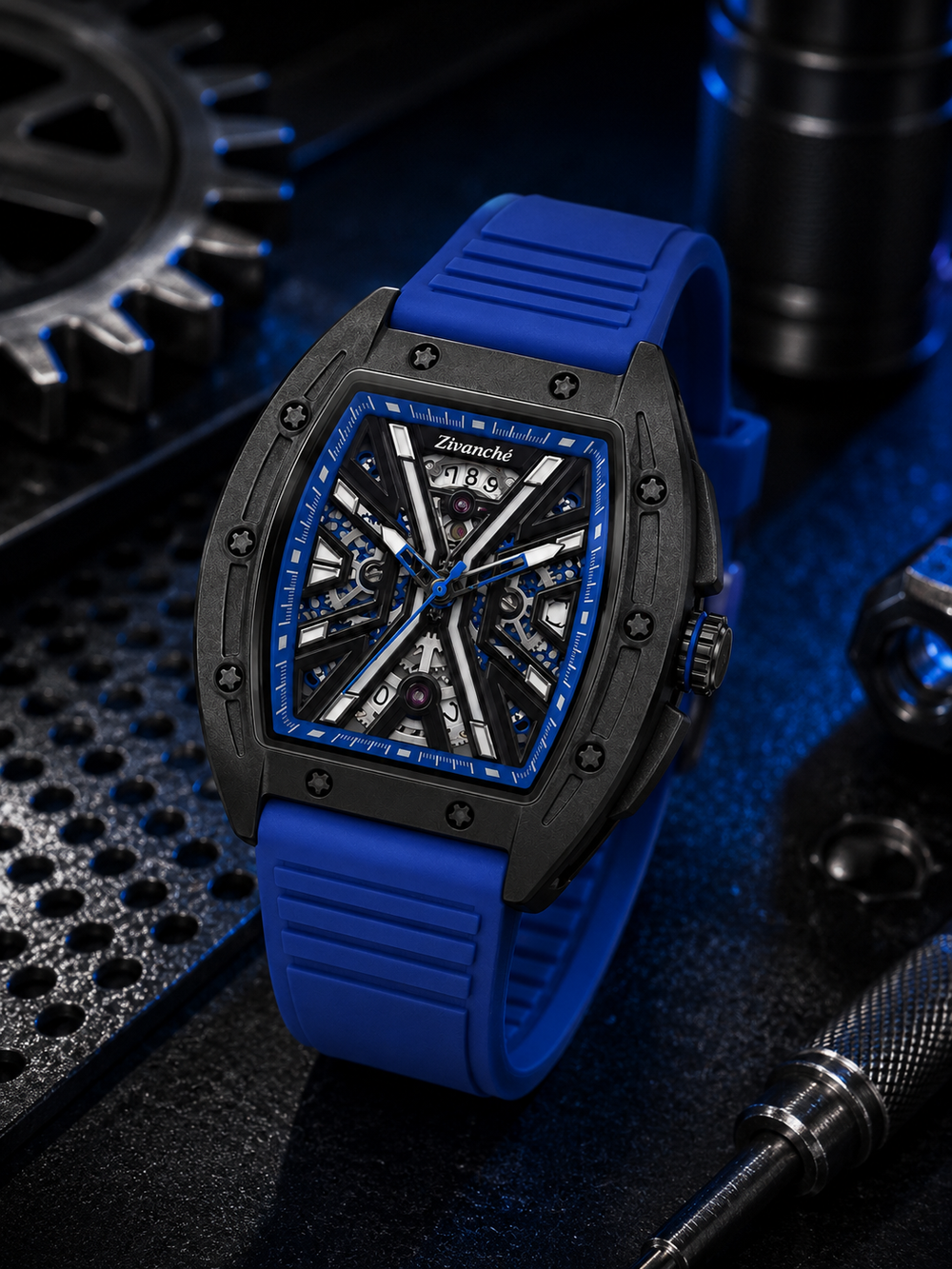 Hypervolt Black Blue Automatic Watch (44658704)