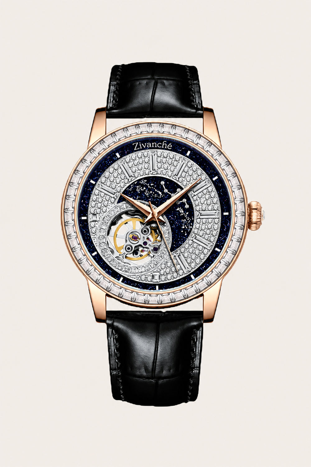 The Eye Of Power | Black Golden Automatic Watch | - (ZIVROEOPGLDBLK0019)