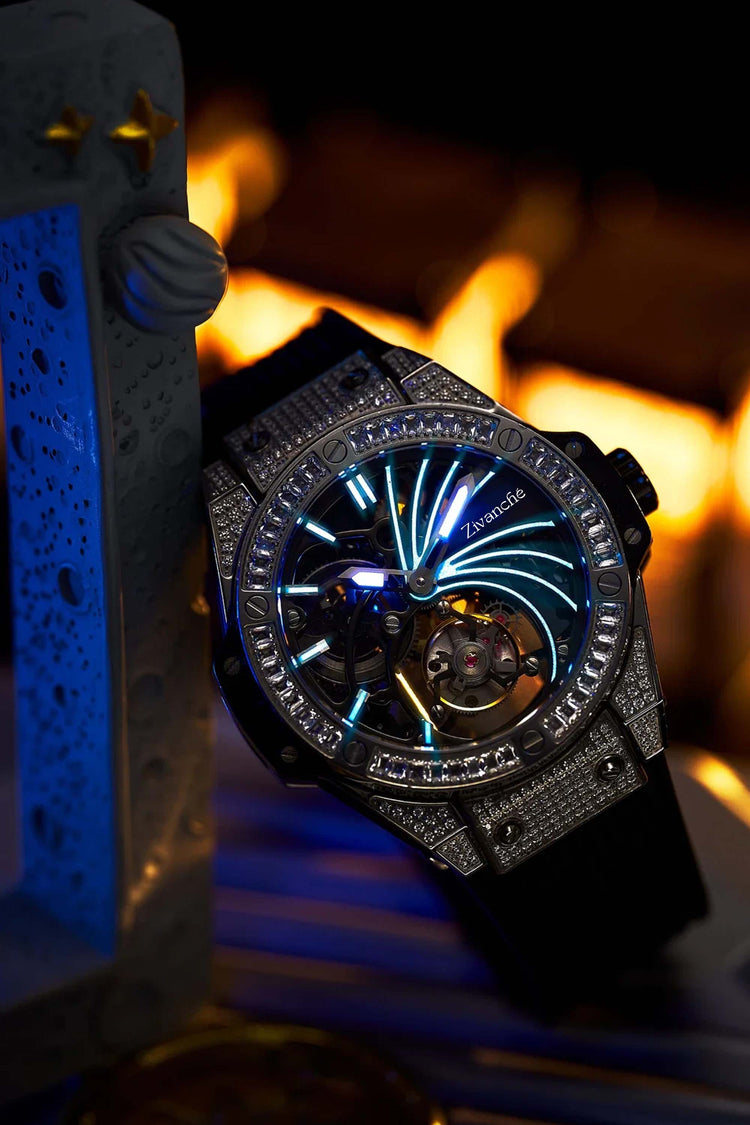 The Symphony of Night | Black Silver Tourbillon Watch