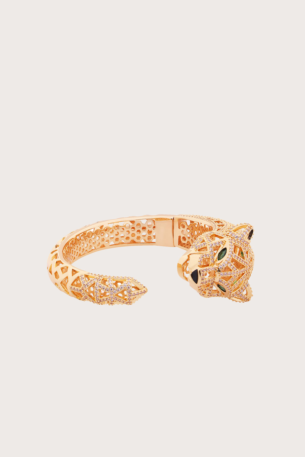 Shimmering Roar | Golden Leopard Diamond Bracelet