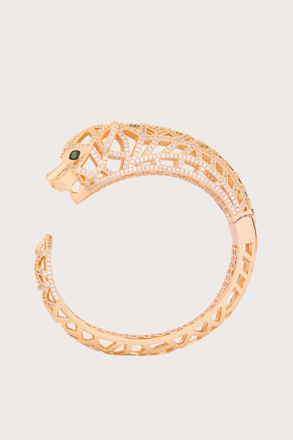 Shimmering Roar | Golden Leopard Diamond Bracelet