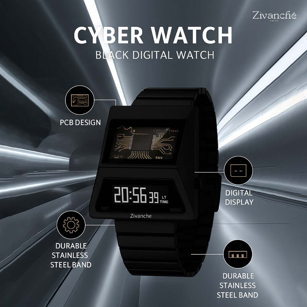 Cyber Watch | Black Digital Watch