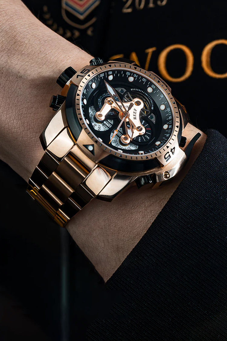 Reef Tiger | Golden Black  Mechanical Watch (44222619)