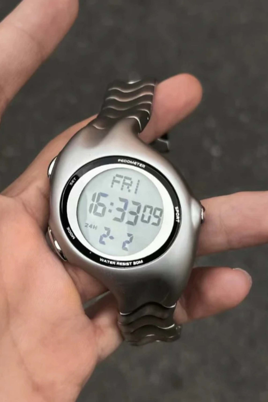 Terminator | Silver White Digital Watch