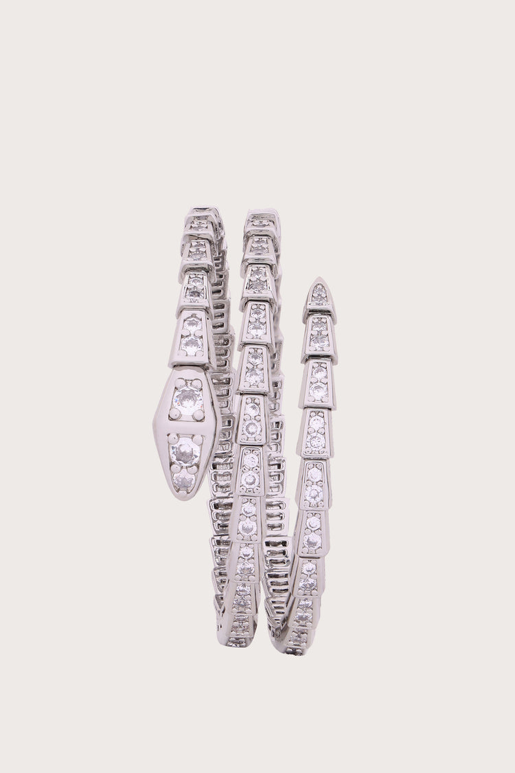 Majestic Python | Silver Diamond Bracelet